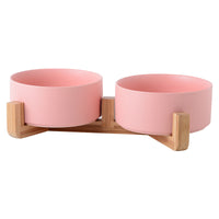 HKM-2960061 Creative Multifunctional Porcelain Fruit Dessert Bowl with Bamboo Mat in Various Colors