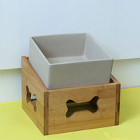 HKM-2960061 Creative Multifunctional Porcelain Fruit Dessert Bowl with Bamboo Mat in Various Colors
