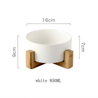 HKM-2960061 Creative Multifunctional Porcelain Fruit Dessert Bowl with Bamboo Mat in Various Colors