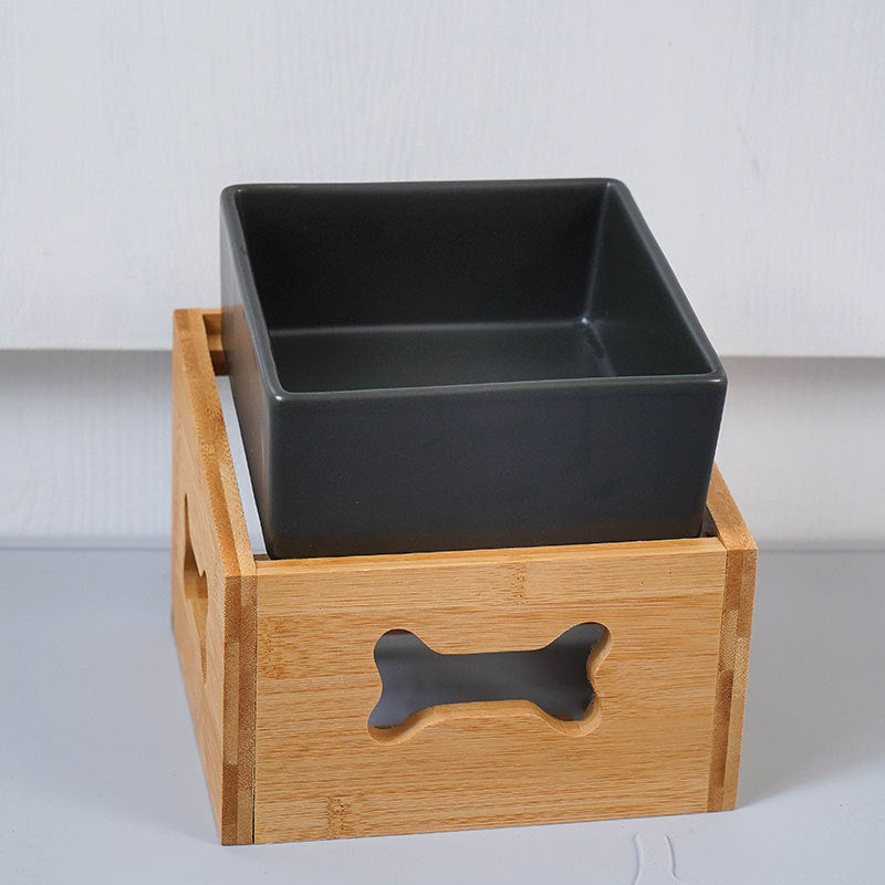 HKM-2960061 Creative Multifunctional Porcelain Fruit Dessert Bowl with Bamboo Mat in Various Colors