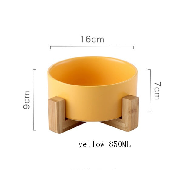 HKM-2960061 Creative Multifunctional Porcelain Fruit Dessert Bowl with Bamboo Mat in Various Colors