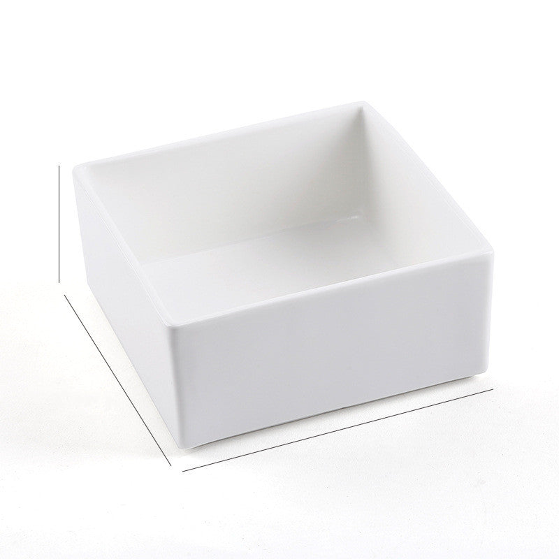 HKM-2960061 Creative Multifunctional Porcelain Fruit Dessert Bowl with Bamboo Mat in Various Colors