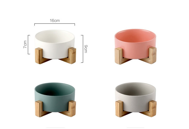 HKM-2960061 Creative Multifunctional Porcelain Fruit Dessert Bowl with Bamboo Mat in Various Colors