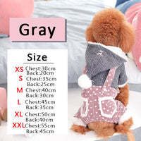 HKM-2960445 Cozy Thick Polyester and Wool Pet Outfit for Small Puppies in White and Pink