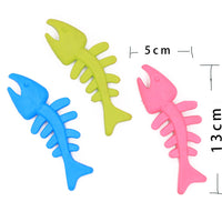 HKM-2960701 Fishbone Shaped Rubber Chew Toy for Dogs - Bite-Resistant Teeth Cleaning and Gum Massage