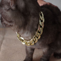 HKM-2961853 Simple Cat Metal Necklace in Gold, Rose Gold, Silver, and Gun Black - 28cm with 7cm Extension - Hip Hop Style
