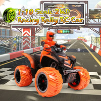 HKM-296275 Remote Control Quad Bike Toy - 1:10 Scale Electric RC Motorcycle for Ages 5 and Up