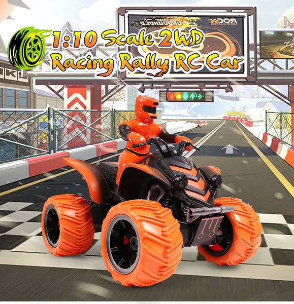 HKM-296275 Remote Control Quad Bike Toy - 1:10 Scale Electric RC Motorcycle for Ages 5 and Up