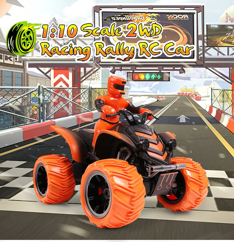 HKM-296275 Remote Control Quad Bike Toy - 1:10 Scale Electric RC Motorcycle for Ages 5 and Up