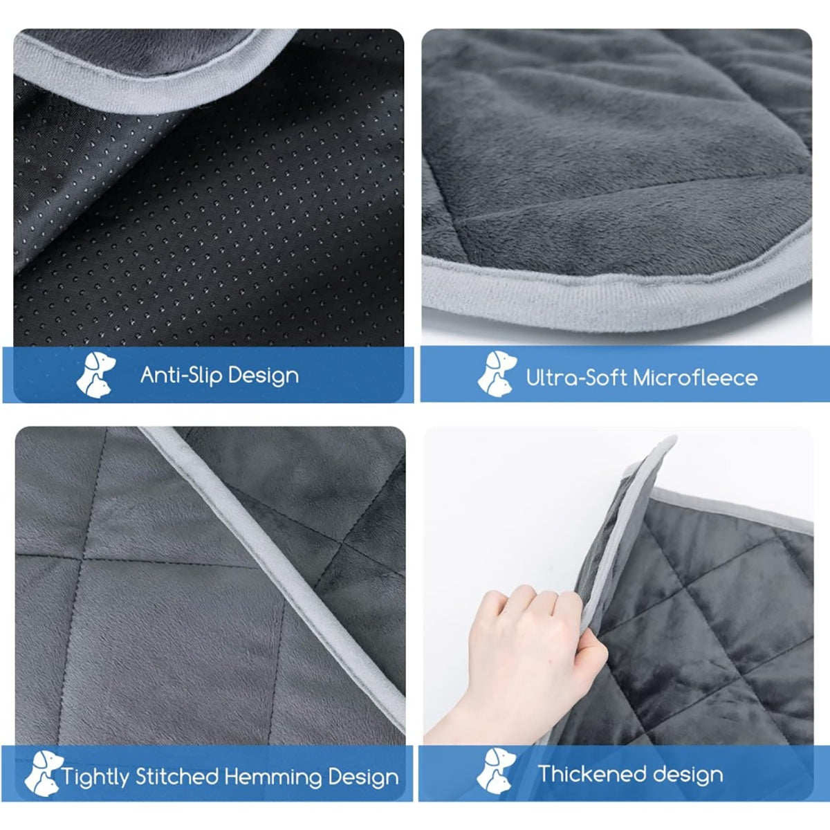 HKM-2963133 Self-Heating Non-Slip Pet Mat with Waterproof Design, 5-Layer Thermal Blanket for Dogs and Cats