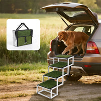HKM-2964029 Foldable Dog Ramp for Cars and SUVs, Lightweight Non-Slip Pet Stairs, Supports Up to 250lbs, Ideal for Large Dogs