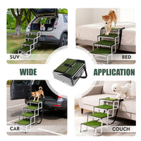 HKM-2964029 Foldable Dog Ramp for Cars and SUVs, Lightweight Non-Slip Pet Stairs, Supports Up to 250lbs, Ideal for Large Dogs