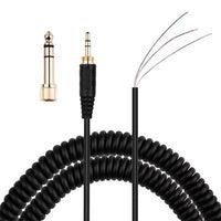 HKM-296403 Black Gold Plated Spring Wire Audio Repair Cable with Plug