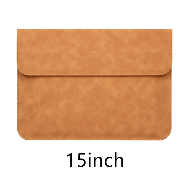 HKM-296403 Luxury PU Leather Laptop Bag Briefcase for 11-15 Inch Devices - Shockproof Design for Macbook, Huawei, Lenovo