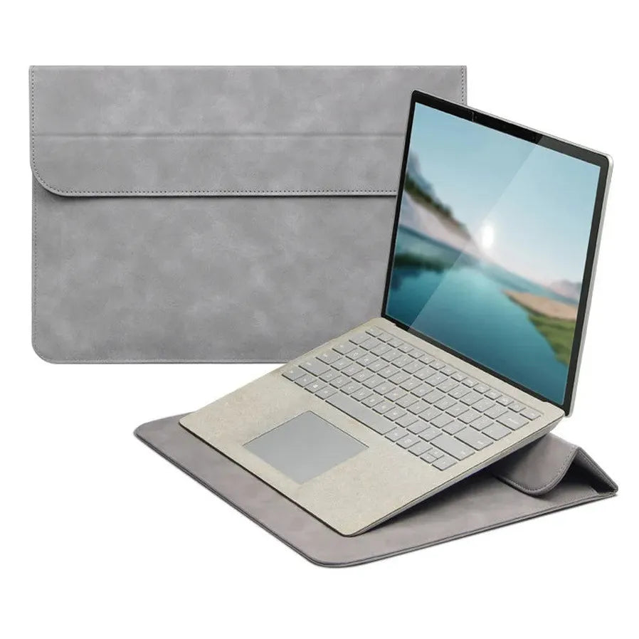 HKM-296403 Luxury PU Leather Laptop Bag Briefcase for 11-15 Inch Devices - Shockproof Design for Macbook, Huawei, Lenovo