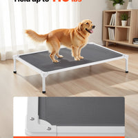 HKM-2964285 Elevated Dog Bed for Large Dogs - Portable Raised Dog Cot with Breathable Teslin Mesh and Aluminum Frame