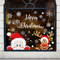 HKM-296467 Christmas Snowflake Static Window Stickers - Waterproof Wall Decals for Festive Decor