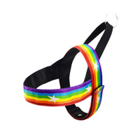 HKM-2965437 Rainbow Nylon Dog Leash with T-Type Chest Strap for Small to Medium Dogs