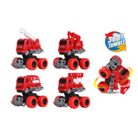 HKM-296659 Friction Fire Engine Truck with Impact Deformable Wheels - Ideal for Kids Ages 2-13