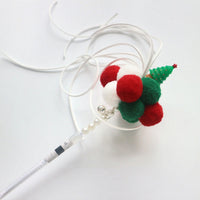 HKM-2967613 Christmas and New Year Handmade Bell Hair Ball Cat Stick and Collar Set