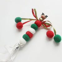 HKM-2967613 Christmas and New Year Handmade Bell Hair Ball Cat Stick and Collar Set