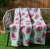 HKM-296851 Watermelon Print Flannel Blanket - 120x150cm Modern Design for Cozy Comfort