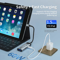 HKM-296915 High-Speed 8-Pin OTG Adapter with USB 3.0 and Type-C Earphone Jack Compatibility
