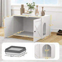 HKM-2969277 Stylish Cat Litter Box Enclosure with Barn Door and Side Access - Modern Furniture Solution
