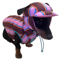 HKM-2969789 Pet Striped Vest with Hat for Autumn and Winter, Casual Polyester Clothing, Multiple Sizes Available