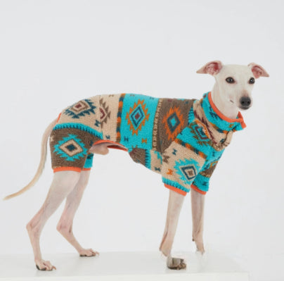 HKM-2970173 Cozy Four-Legged Pet Clothing for Autumn and Winter ¨C Keeps Pets Warm in Red or Blue