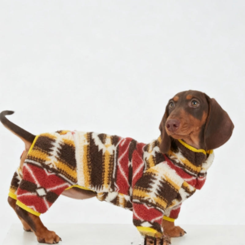 HKM-2970173 Cozy Four-Legged Pet Clothing for Autumn and Winter ¨C Keeps Pets Warm in Red or Blue