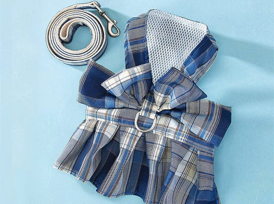 HKM-2971197 Dog Skirt with Leash Set - Soft Cotton Nylon for Small & Medium Pets, Multiple Colors Available