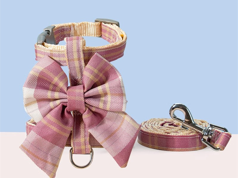 HKM-2971197 Dog Skirt with Leash Set - Soft Cotton Nylon for Small & Medium Pets, Multiple Colors Available