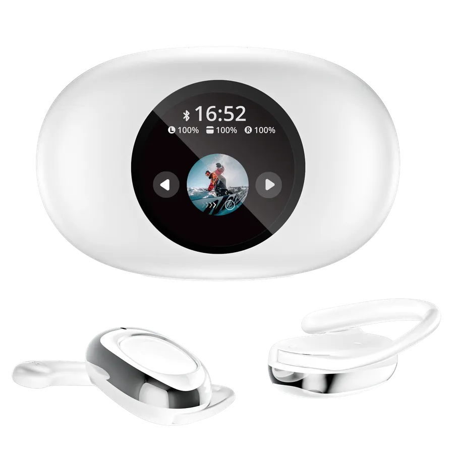 HKM-297171 Wireless Noise Cancelling Earbuds with LED Display and Bluetooth 5.4 Chipset