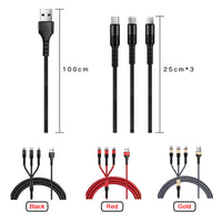 HKM-297235 Multi-Function USB Data Cable with Nylon Braid and TPE Cover - Customizable Colors Available