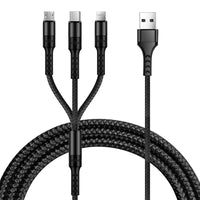 HKM-297235 Multi-Function USB Data Cable with Nylon Braid and TPE Cover - Customizable Colors Available