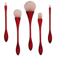 HKM-297235 Portable 5-Piece Makeup Brush Set with Rayon Bristles and PVC Bag - Ideal for Loose Powder Applications
