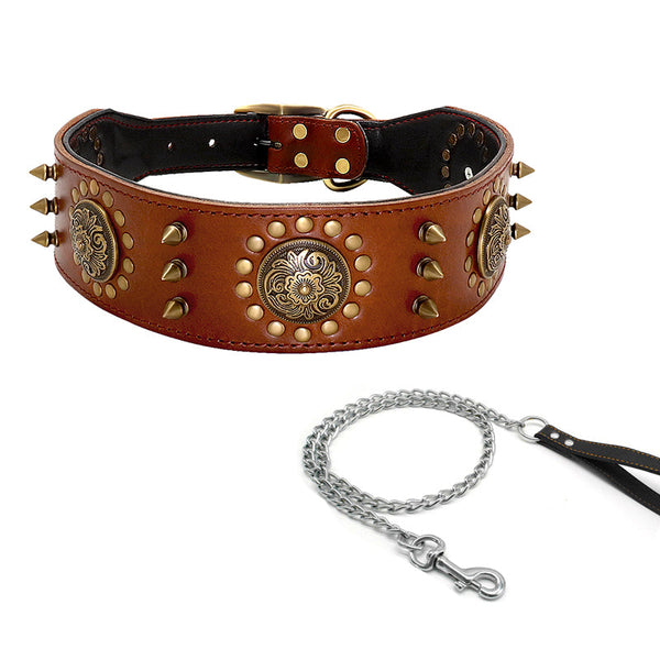 HKM-2973373 Studded Anti-Bite Large Dog Collar for Enhanced Protection and Style