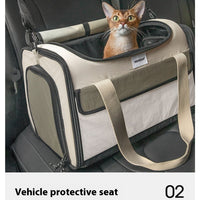 HKM-2973629 Portable Cat Bag - One-Shoulder Crossbody in Maroon, Durable Nylon Material