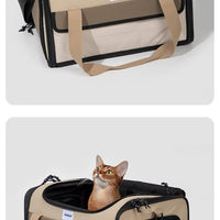 HKM-2973629 Portable Cat Bag - One-Shoulder Crossbody in Maroon, Durable Nylon Material