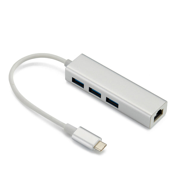 HKM-297363 4-in-1 USB 3.1 Docking Station with 100M Wired Network Card - Ethernet RJ-45 Connectivity