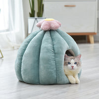 HKM-2975421 Cactus-Themed Cozy Pet Bed for Small to Medium Dogs and Cats, Warm PP Cotton and Crystal Velvet