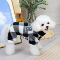 HKM-2975933 Double-Sided Velvet Dog Jacket for Autumn and Winter - Fluffy, Cozy Pet Clothing in Gray and Brown