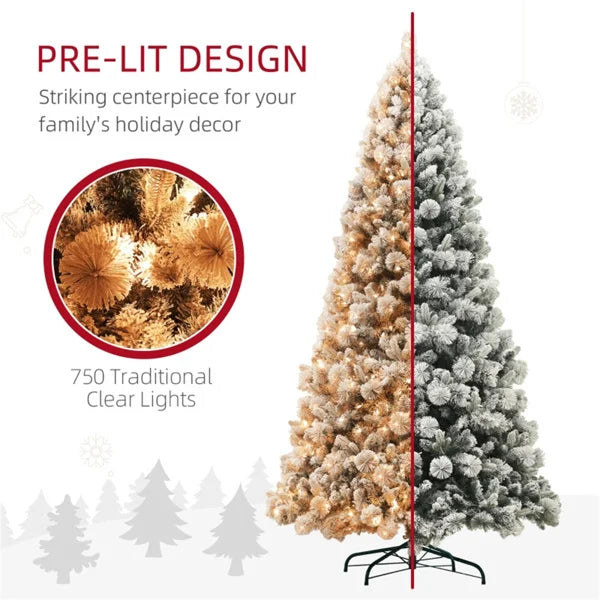 HKM-297619 Large 9ft Star-Shaped Artificial Christmas Tree with Metal Base for Outdoor Parties