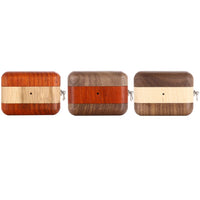 HKM-297683 Solid Wood Charging Case Cover for Apple AirPods Pro/3rd Gen with Magnetic Closure and Scratch Protection