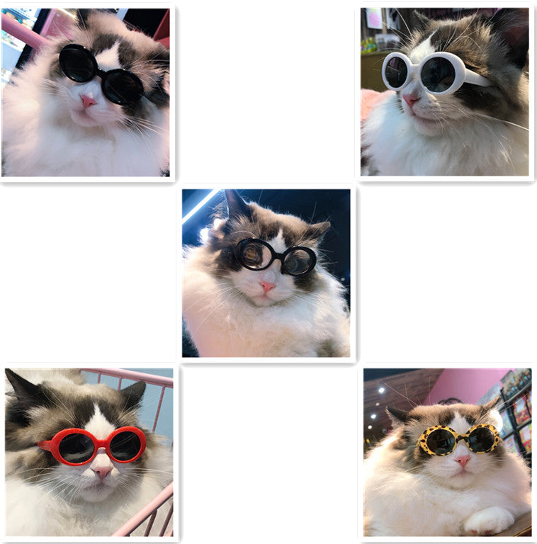 HKM-2978749 Multi-Color Round Frame Sunglasses for Dogs and Cats - UV380 Protection