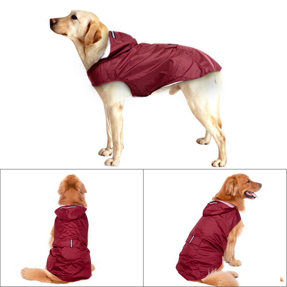 HKM-2979517 Waterproof Large Dog Raincoat with Soft Mesh Polyester for Outdoor Use