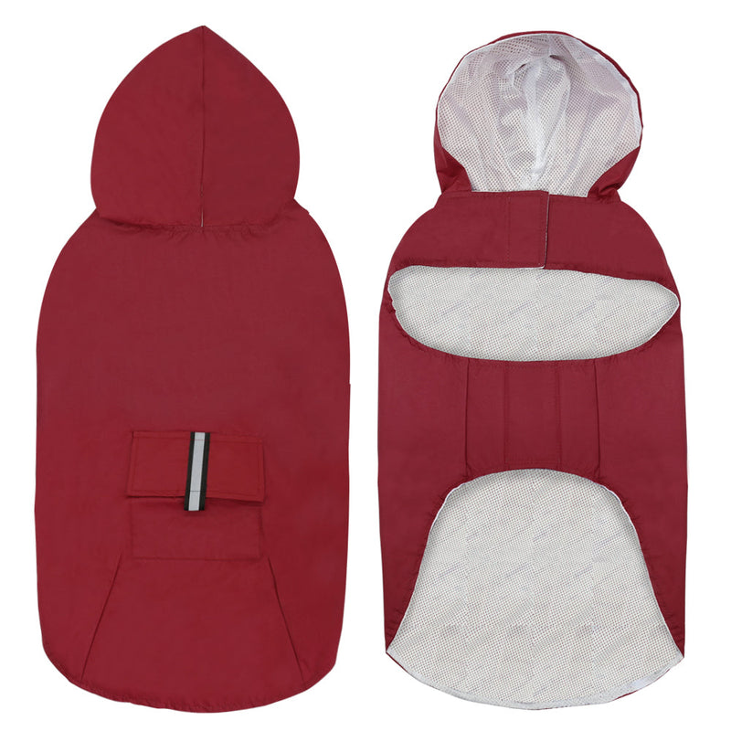 HKM-2979517 Waterproof Large Dog Raincoat with Soft Mesh Polyester for Outdoor Use