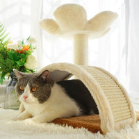 HKM-2980413 Cat Climbing Frame with Integrated Sisal Scratching Post and Plush Nest
