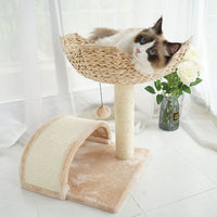 HKM-2980413 Cat Climbing Frame with Integrated Sisal Scratching Post and Plush Nest